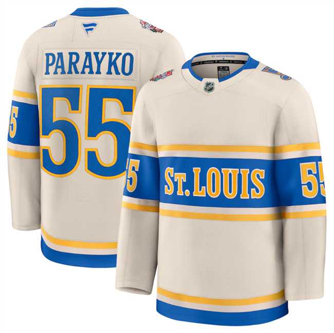 Men%27s St. Louis Blues #55 Colton Parayko Cream 2024-25 Winter Classic Stitched Hockey Jersey Dzhi->st.louis blues->NHL Jersey